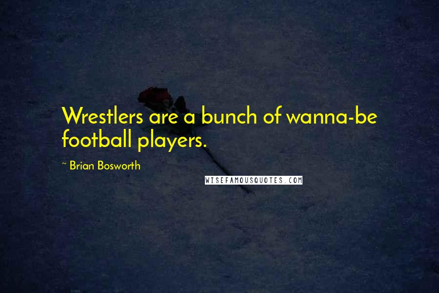 Brian Bosworth quotes: Wrestlers are a bunch of wanna-be football players.