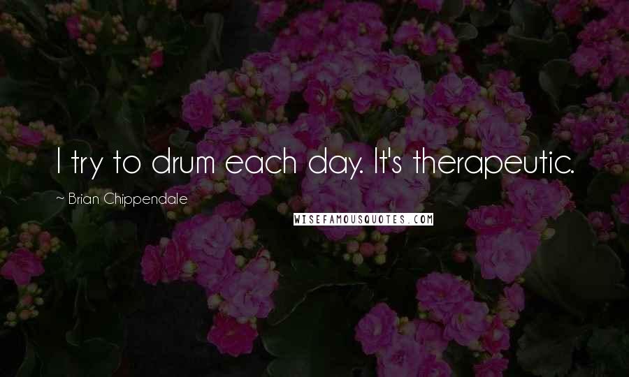 Brian Chippendale quotes: I try to drum each day. It's therapeutic.