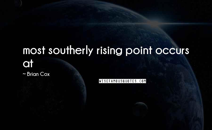 Brian Cox quotes: most southerly rising point occurs at