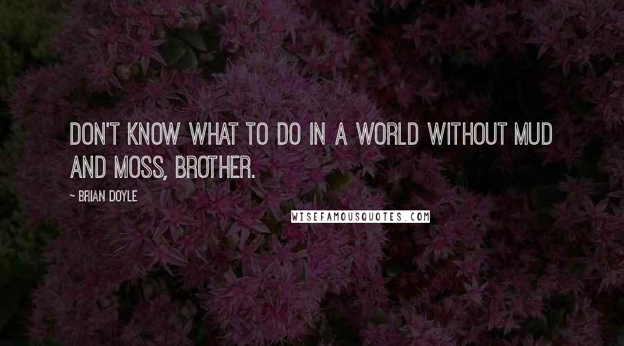 Brian Doyle quotes: Don't know what to do in a world without mud and moss, brother.