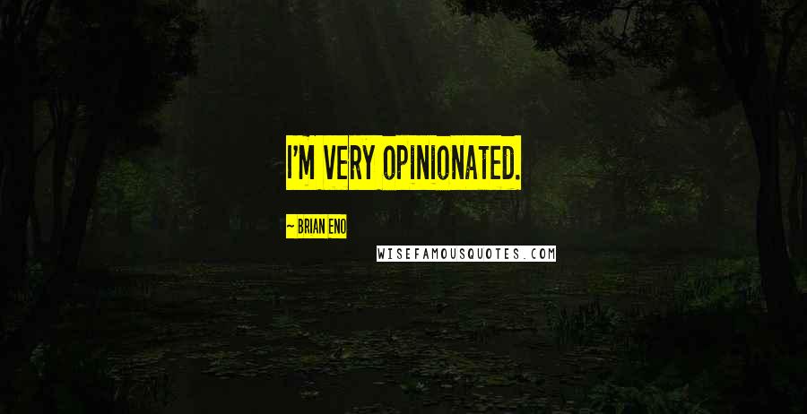 Brian Eno quotes: I'm very opinionated.