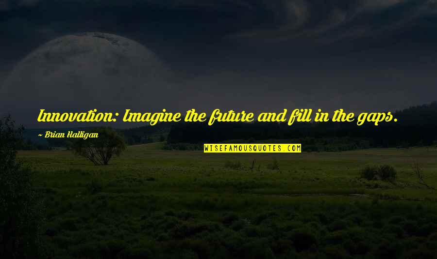 Brian Halligan Quotes By Brian Halligan: Innovation: Imagine the future and fill in the