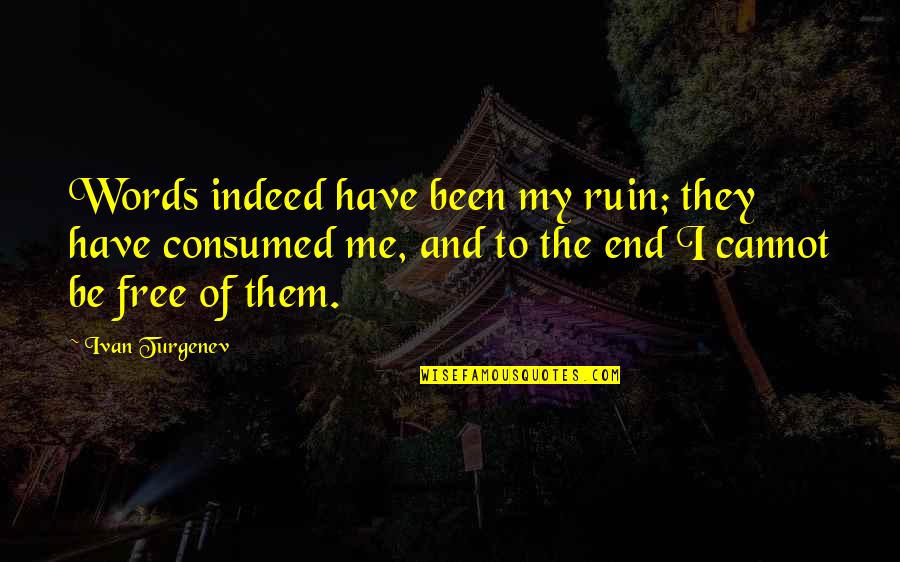 Brian Lafontaine Quotes By Ivan Turgenev: Words indeed have been my ruin; they have