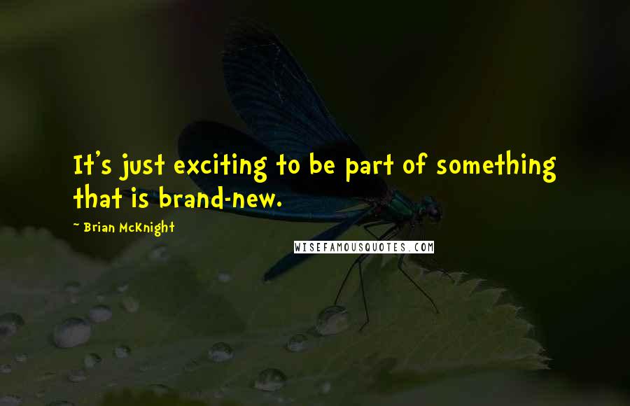 Brian McKnight quotes: It's just exciting to be part of something that is brand-new.