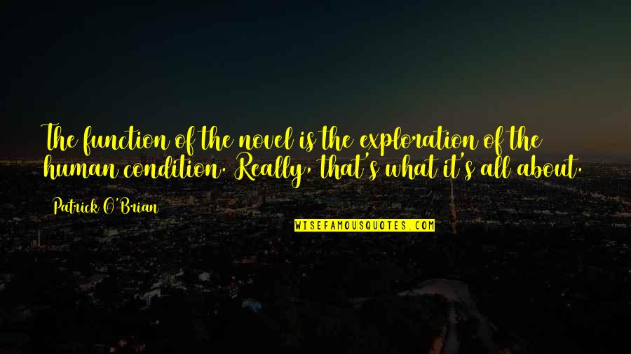 Brian O'connor Quotes By Patrick O'Brian: The function of the novel is the exploration Brian O'connor Quotes By Patrick O'Brian: The function of the novel is the exploration