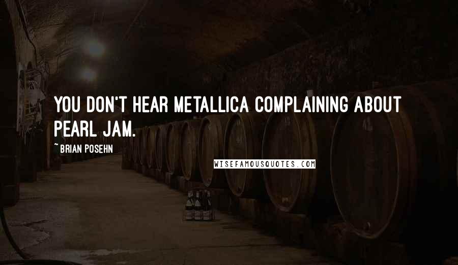 Brian Posehn quotes: You don't hear Metallica complaining about Pearl Jam.