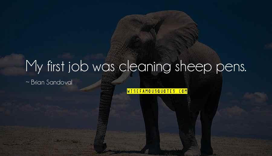 Brian Sandoval Quotes By Brian Sandoval: My first job was cleaning sheep pens.