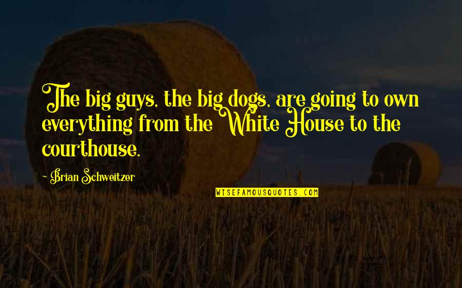 Brian Schweitzer Quotes By Brian Schweitzer: The big guys, the big dogs, are going