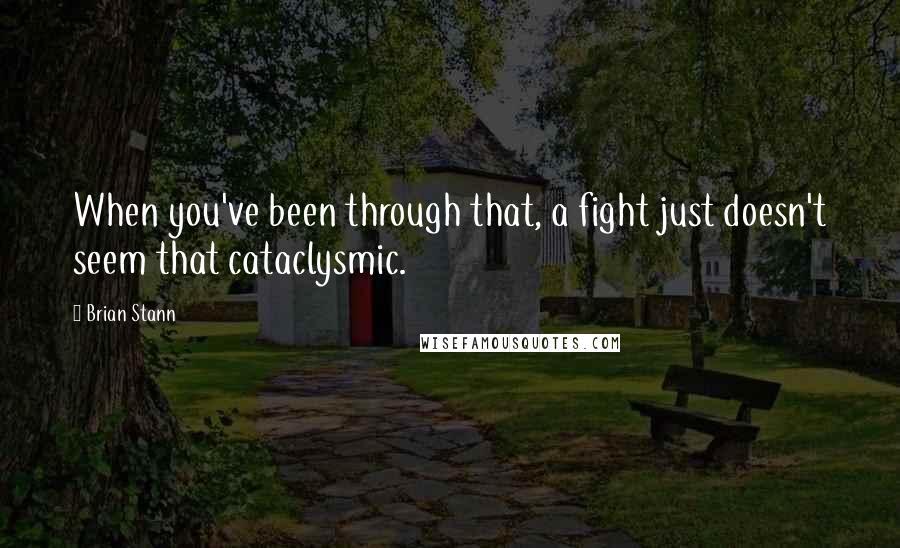 Brian Stann quotes: When you've been through that, a fight just doesn't seem that cataclysmic.