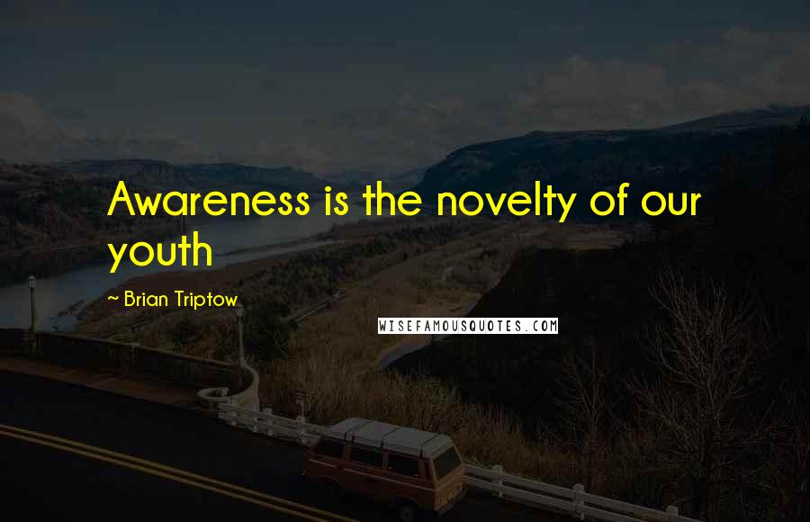 Brian Triptow quotes: Awareness is the novelty of our youth
