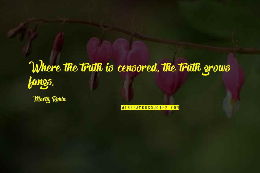 Brian Vickers Quotes By Marty Rubin: Where the truth is censored, the truth grows