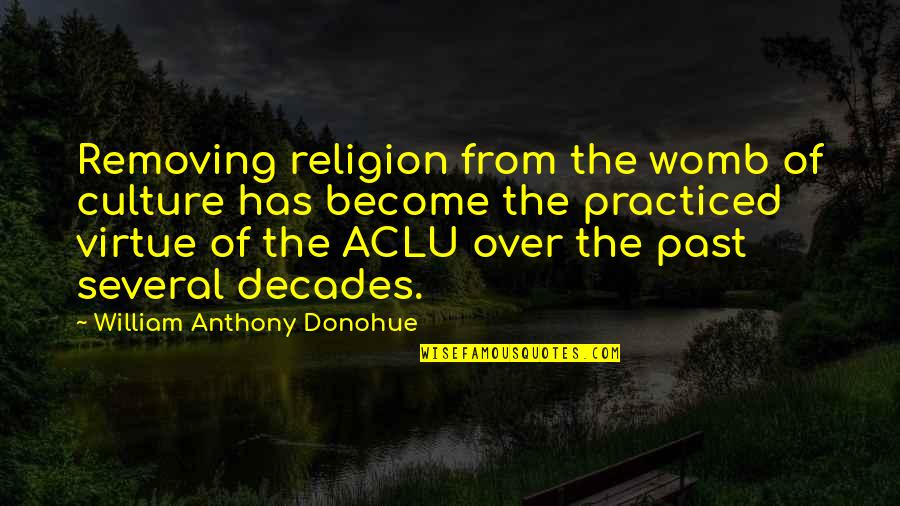 Brianstorm Quotes By William Anthony Donohue: Removing religion from the womb of culture has