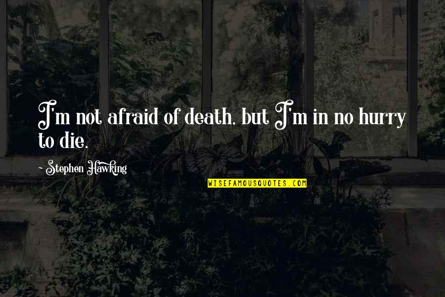 Bricher Engraving Quotes By Stephen Hawking: I'm not afraid of death, but I'm in Bricher Engraving Quotes By Stephen Hawking: I'm not afraid of death, but I'm in