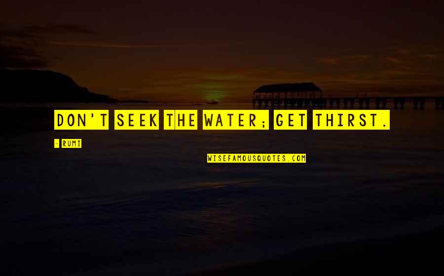 Bricine Mitchell Quotes By Rumi: Don't seek the water; get thirst.