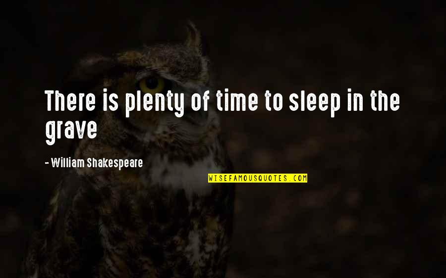 Bricknell Johnson Quotes By William Shakespeare: There is plenty of time to sleep in