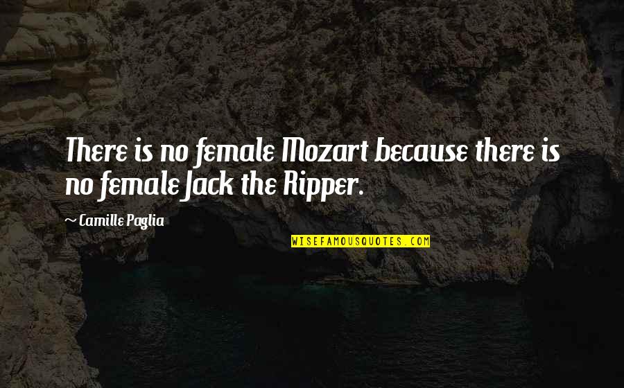 Brickout Quotes By Camille Paglia: There is no female Mozart because there is