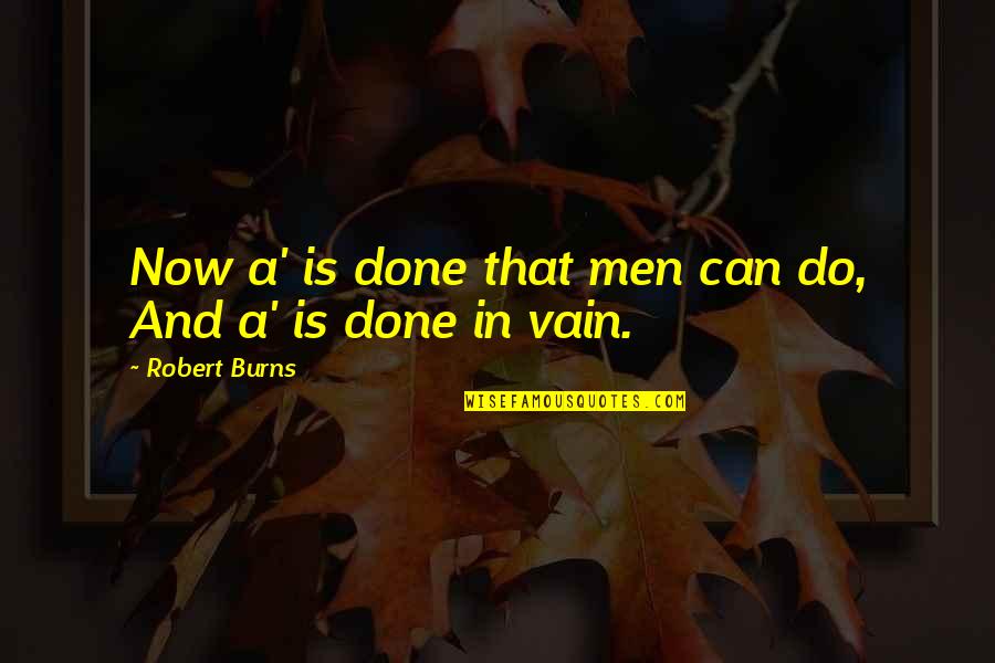 Bricolage Quotes By Robert Burns: Now a' is done that men can do,