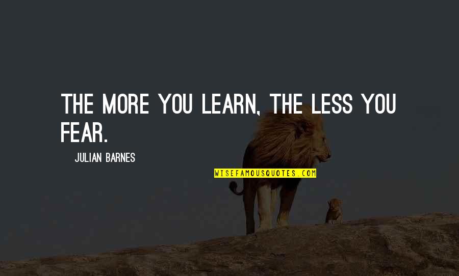 Brid Quotes By Julian Barnes: The more you learn, the less you fear.