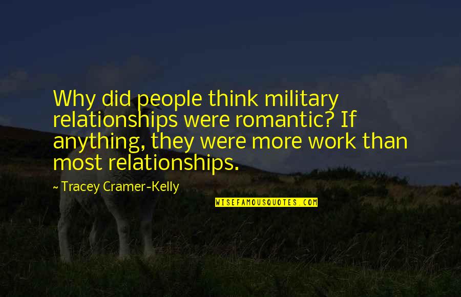 Bride And Groom Speech Quotes By Tracey Cramer-Kelly: Why did people think military relationships were romantic?