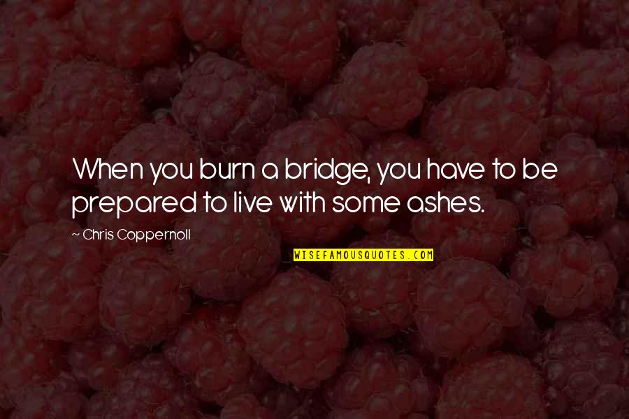 Bridge And Life Quotes By Chris Coppernoll: When you burn a bridge, you have to