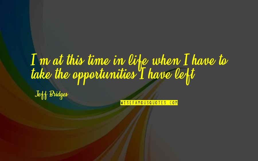 Bridges And Life Quotes By Jeff Bridges: I'm at this time in life when I
