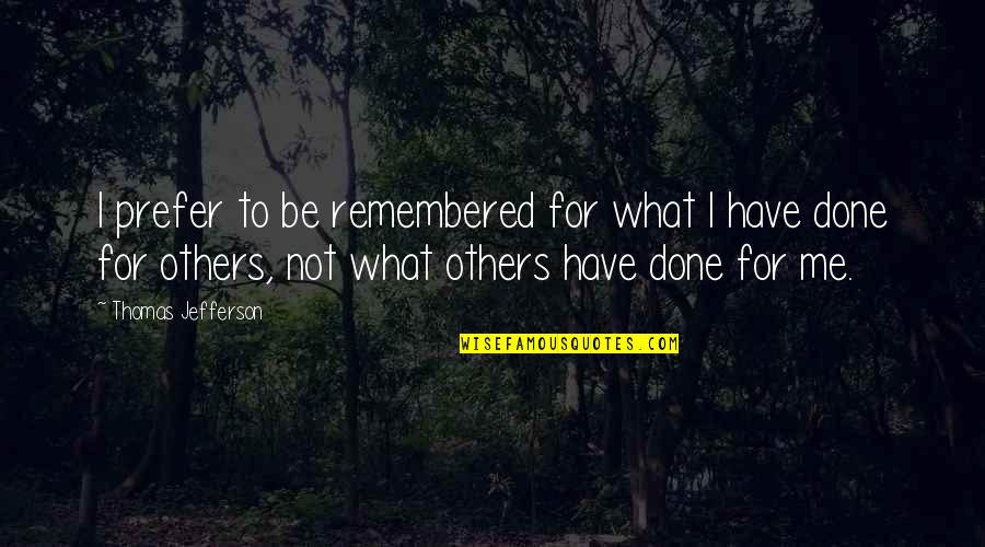 Bridgespan Leading Quotes By Thomas Jefferson: I prefer to be remembered for what I Bridgespan Leading Quotes By Thomas Jefferson: I prefer to be remembered for what I