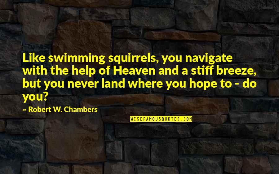 Bridget Feblood Quotes By Robert W. Chambers: Like swimming squirrels, you navigate with the help