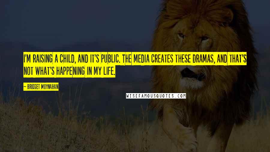 Bridget Moynahan quotes: I'm raising a child, and it's public. The media creates these dramas, and that's not what's happening in my life.