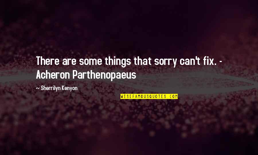 Briefer On Ra Quotes By Sherrilyn Kenyon: There are some things that sorry can't fix.