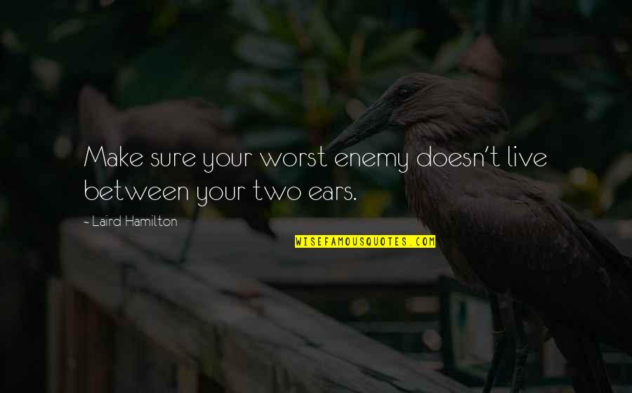 Brier Quotes By Laird Hamilton: Make sure your worst enemy doesn't live between Brier Quotes By Laird Hamilton: Make sure your worst enemy doesn't live between