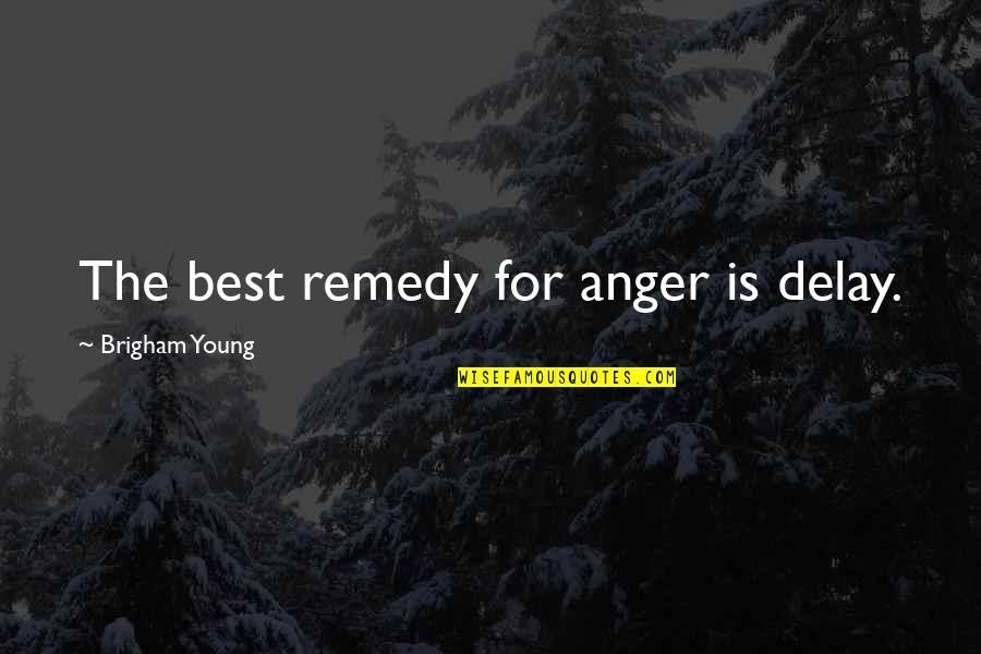 Brigham Quotes By Brigham Young: The best remedy for anger is delay.