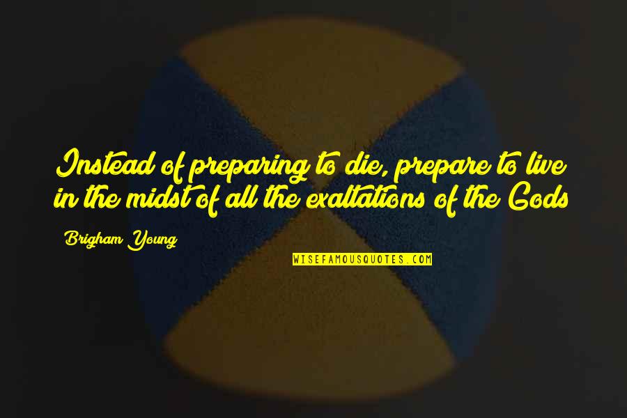 Brigham Quotes By Brigham Young: Instead of preparing to die, prepare to live