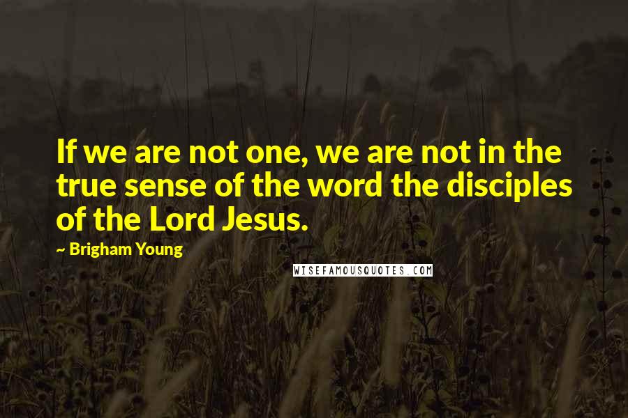 Brigham Young quotes: If we are not one, we are not in the true sense of the word the disciples of the Lord Jesus.