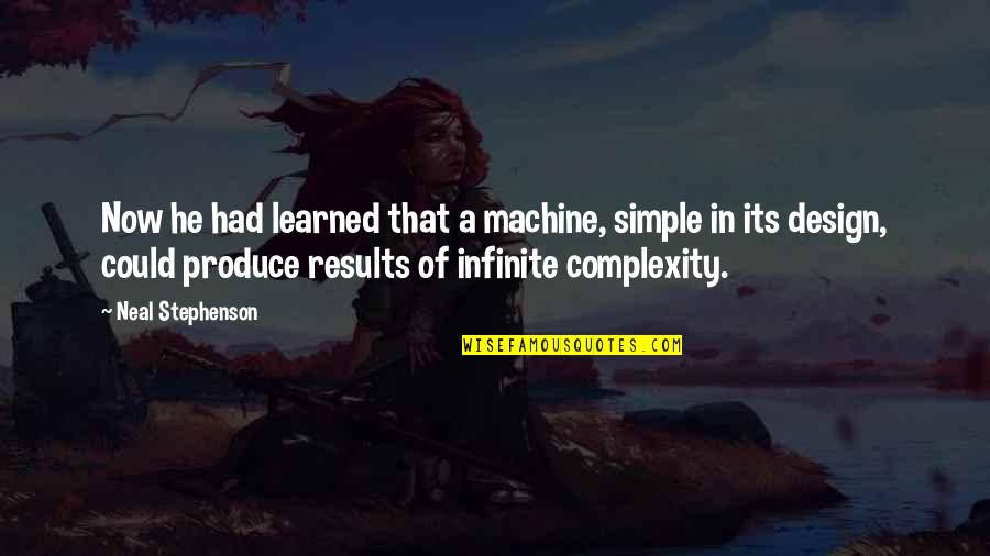Bright And Clean Quotes By Neal Stephenson: Now he had learned that a machine, simple
