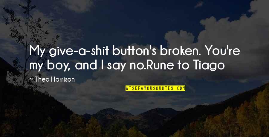 Bright Before Sunrise Quotes By Thea Harrison: My give-a-shit button's broken. You're my boy, and
