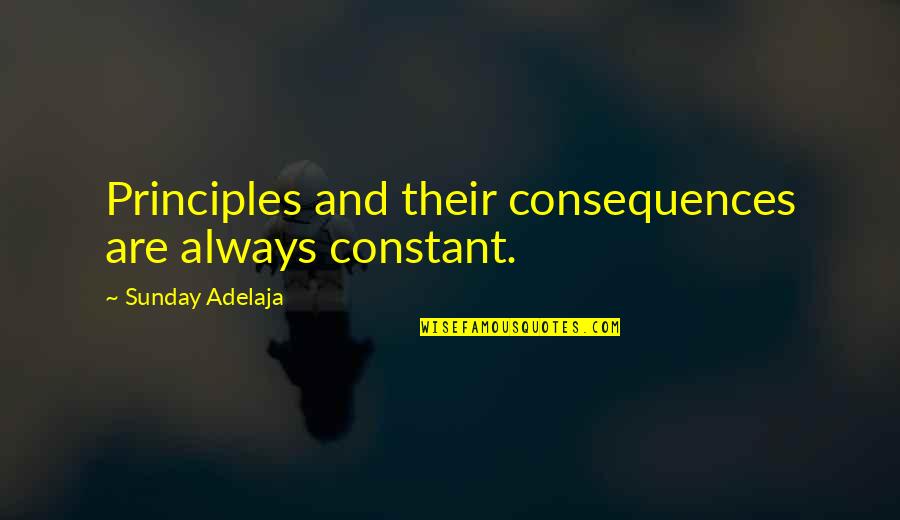 Bright Drops Inspirational Quotes By Sunday Adelaja: Principles and their consequences are always constant.
