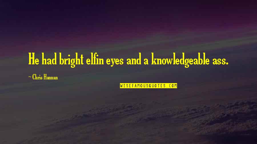 Bright Eyes Funny Quotes By Chris Hannan: He had bright elfin eyes and a knowledgeable