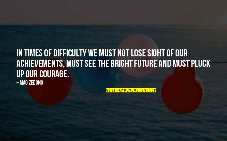 Bright Future Quotes By Mao Zedong: In times of difficulty we must not lose