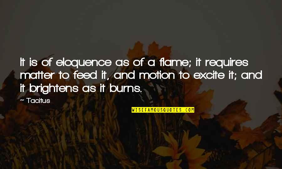 Brightens Quotes By Tacitus: It is of eloquence as of a flame;