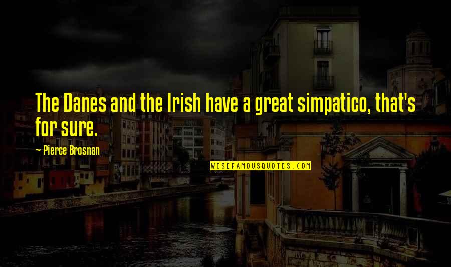 Brighter Day Tomorrow Quotes By Pierce Brosnan: The Danes and the Irish have a great