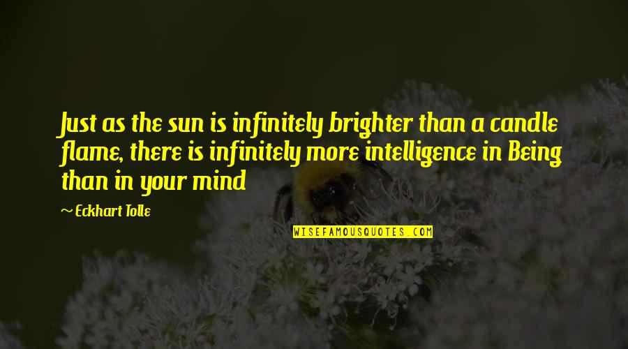 Brighter Quotes By Eckhart Tolle: Just as the sun is infinitely brighter than