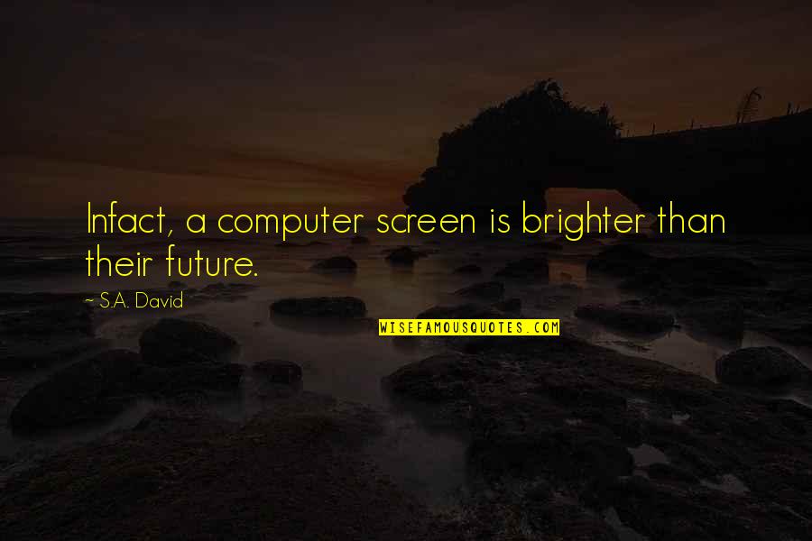 Brighter Quotes By S.A. David: Infact, a computer screen is brighter than their