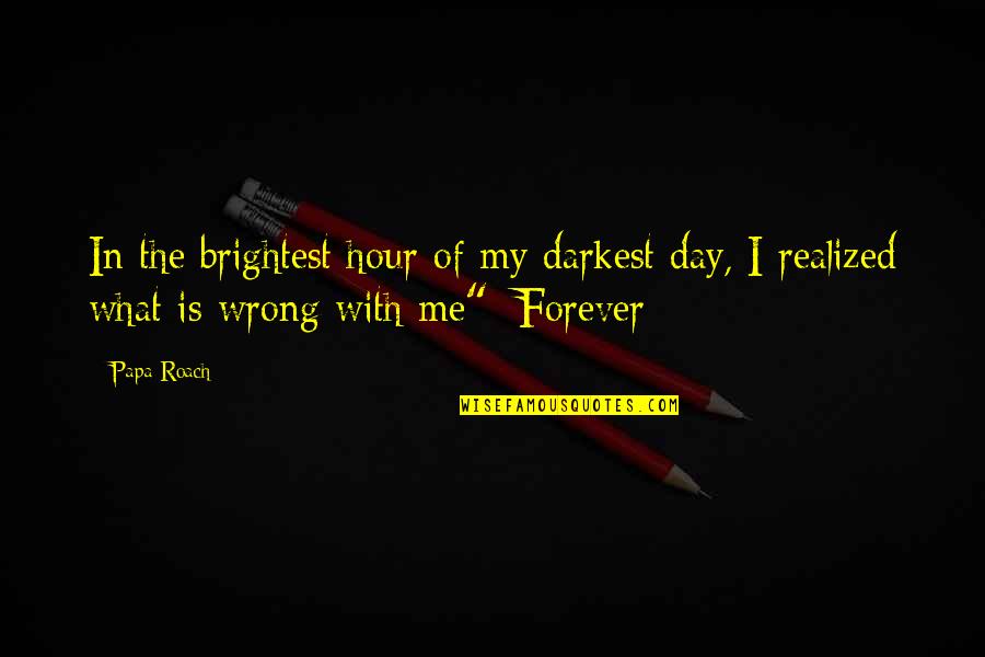 Brightest Quotes By Papa Roach: In the brightest hour of my darkest day,