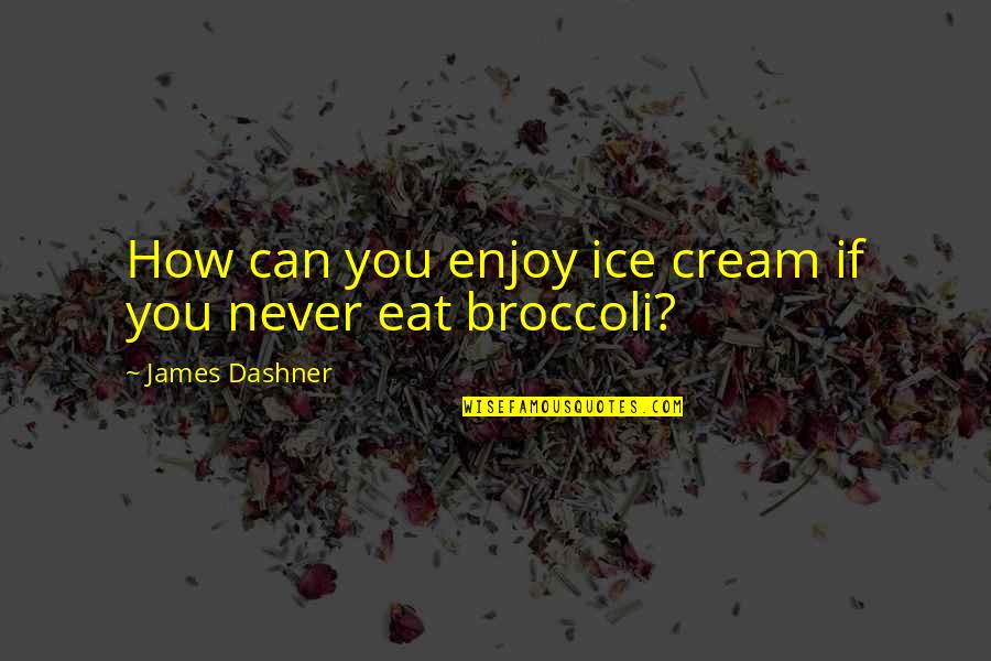 Brightest Star In The Sky Quotes By James Dashner: How can you enjoy ice cream if you Brightest Star In The Sky Quotes By James Dashner: How can you enjoy ice cream if you