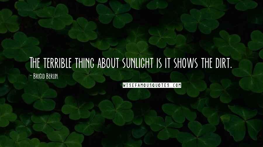 Brigid Berlin quotes: The terrible thing about sunlight is it shows the dirt.