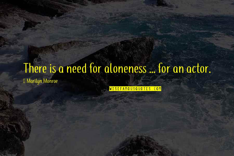Brigid Brophy Quotes By Marilyn Monroe: There is a need for aloneness ... for