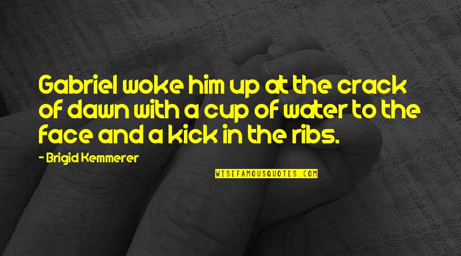 Brigid Quotes By Brigid Kemmerer: Gabriel woke him up at the crack of