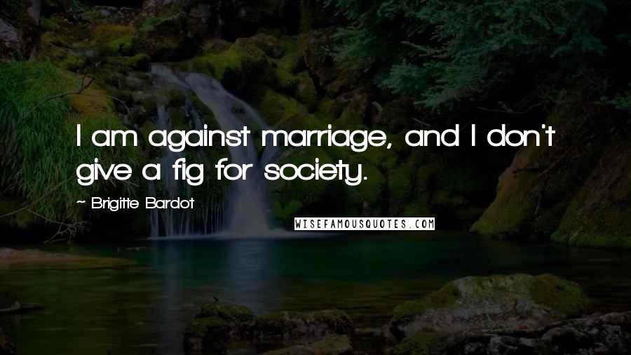 Brigitte Bardot quotes: I am against marriage, and I don't give a fig for society.