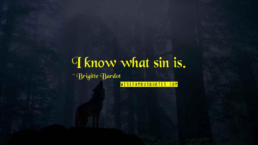 Brigitte Bardot Quotes By Brigitte Bardot: I know what sin is.