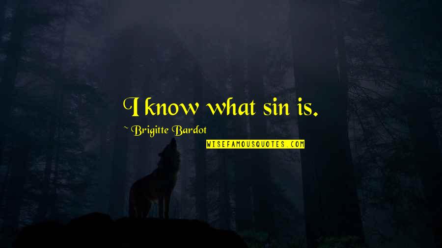 Brigitte Bardot Quotes By Brigitte Bardot: I know what sin is. Brigitte Bardot Quotes By Brigitte Bardot: I know what sin is.